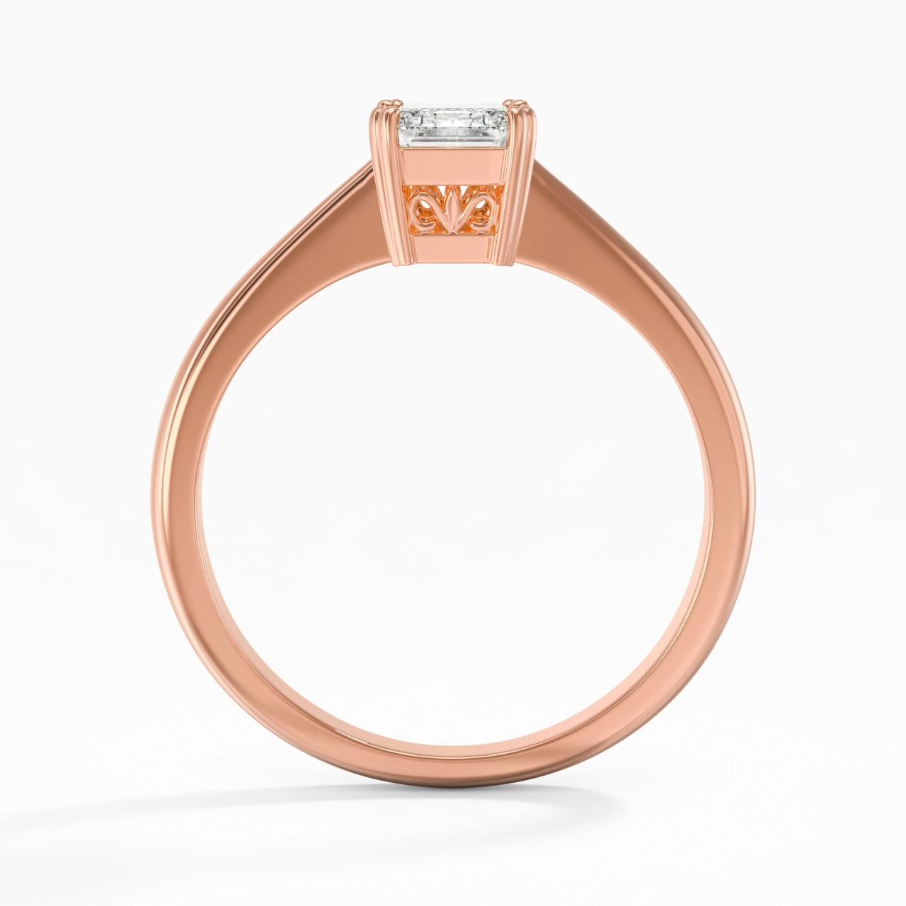 Cutout Scrollwork Solitaire Engagement Ring 1.00ct Moissanite