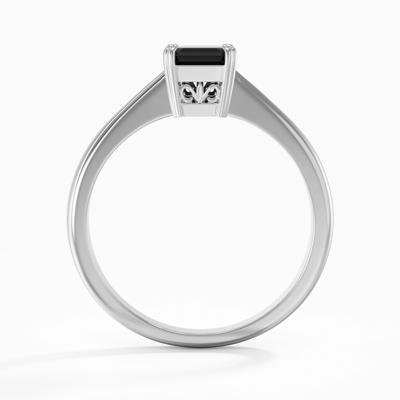 Cutout Scrollwork Solitaire Engagement Ring 1.00ct Moissanite Cubic Zirconia