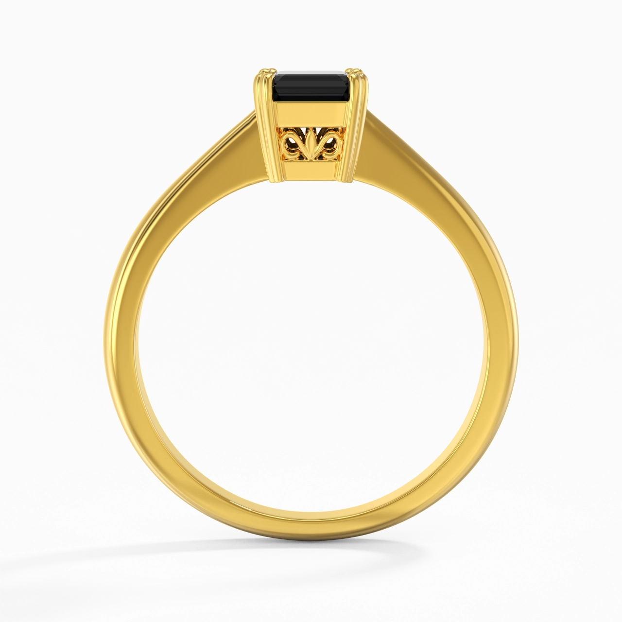 Cutout Scrollwork Solitaire Engagement Ring 1.00ct Moissanite Cubic Zirconia