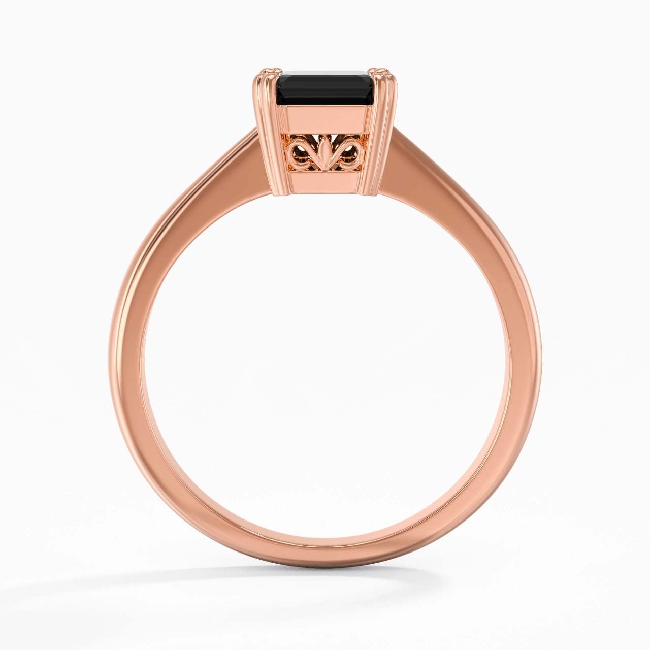 Cutout Scrollwork Solitaire Engagement Ring 2.00ct Moissanite Cubic Zirconia