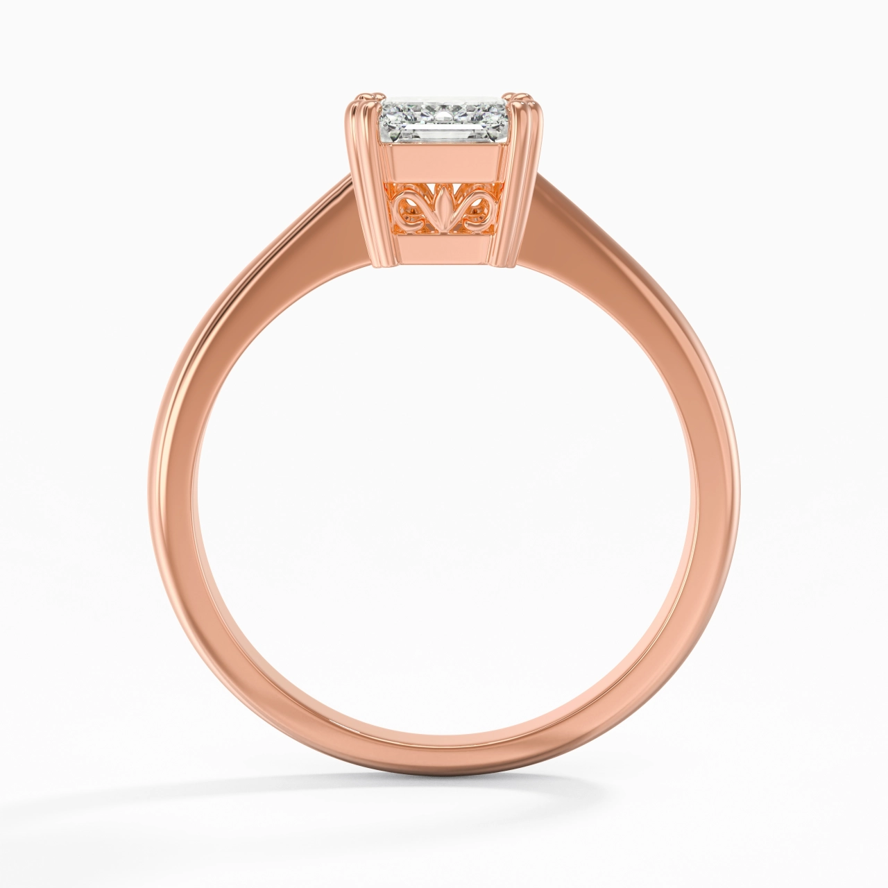 Cutout Scrollwork Solitaire Engagement Ring 2.00ct Moissanite