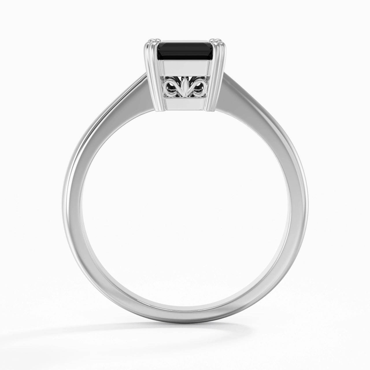 Cutout Scrollwork Solitaire Engagement Ring 2.00ct Moissanite Cubic Zirconia