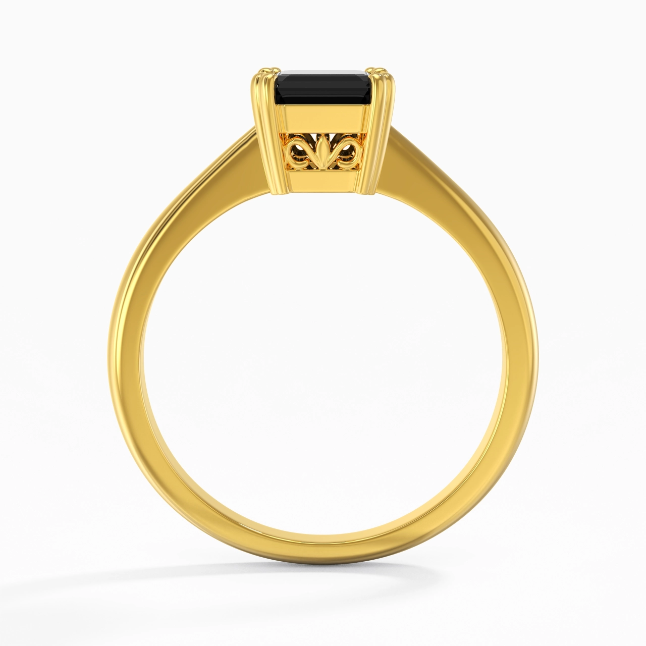 Cutout Scrollwork Solitaire Engagement Ring 2.00ct Moissanite Cubic Zirconia