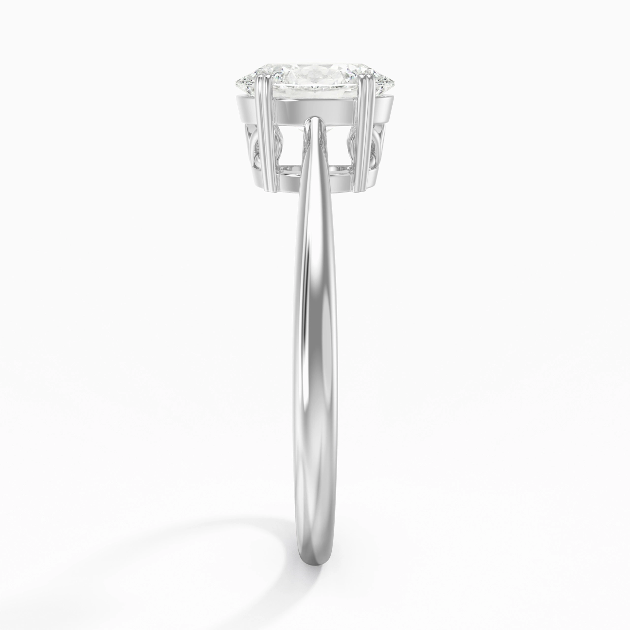 Cutout Scrollwork Solitaire Engagement Ring 1.50ct Moissanite