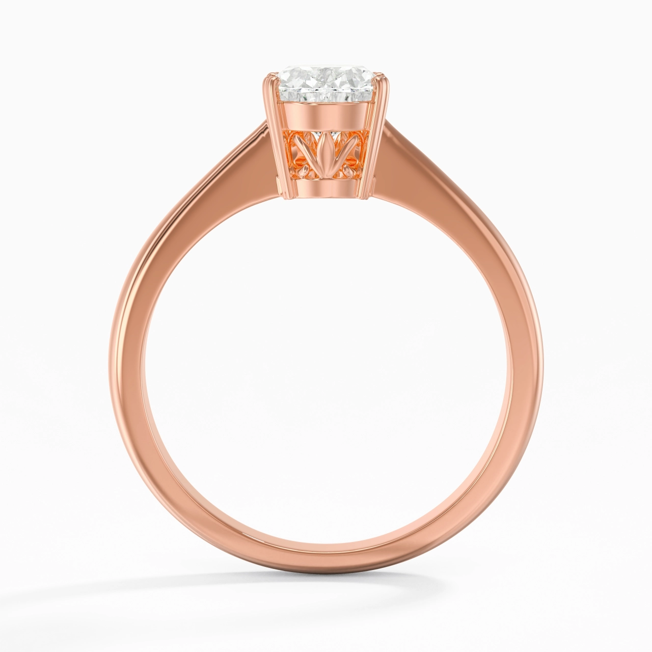 Cutout Scrollwork Solitaire Engagement Ring 1.50ct Moissanite