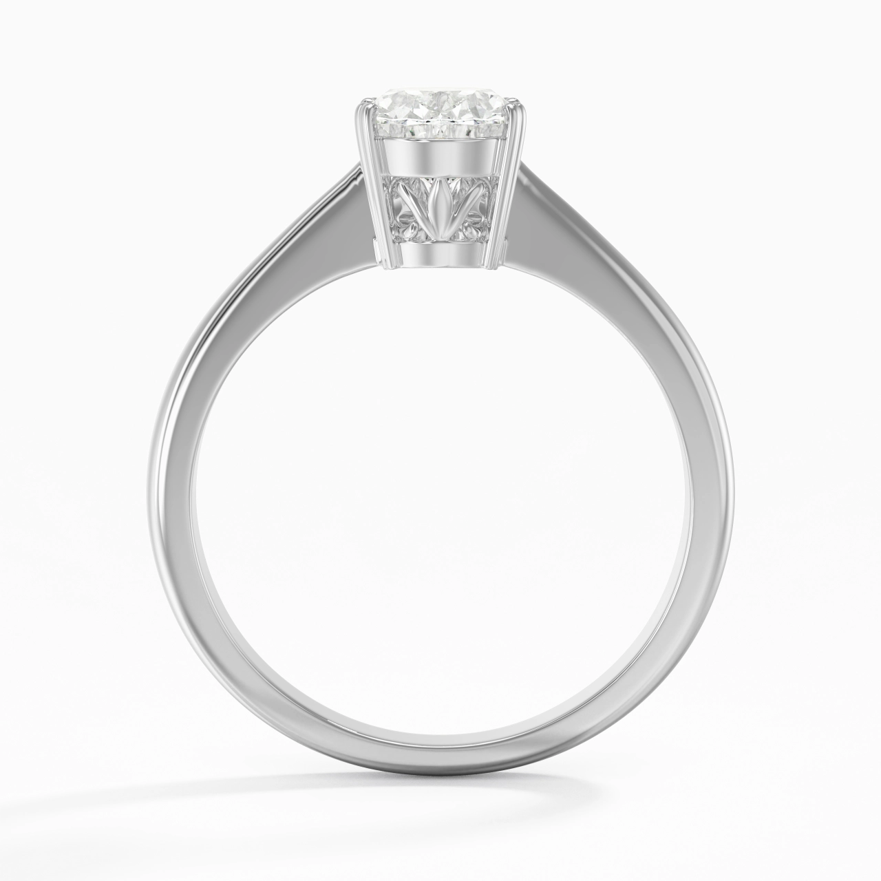 Cutout Scrollwork Solitaire Engagement Ring 1.50ct Moissanite