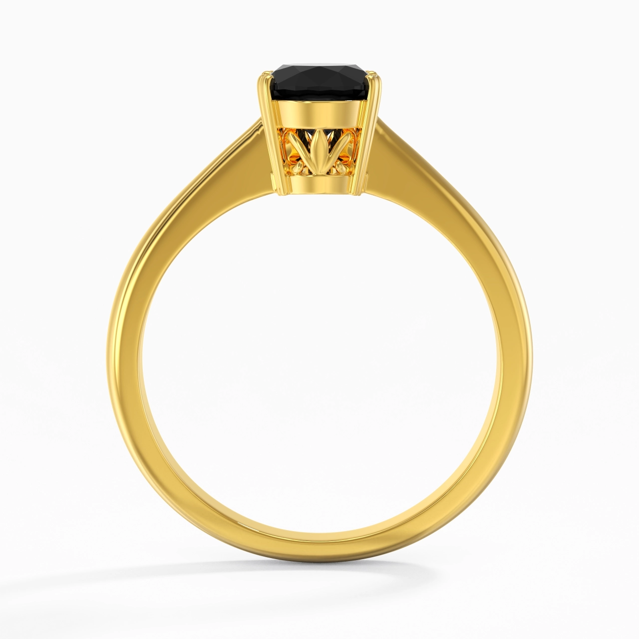 Cutout Scrollwork Solitaire Engagement Ring 1.50ct Moissanite Cubic Zirconia