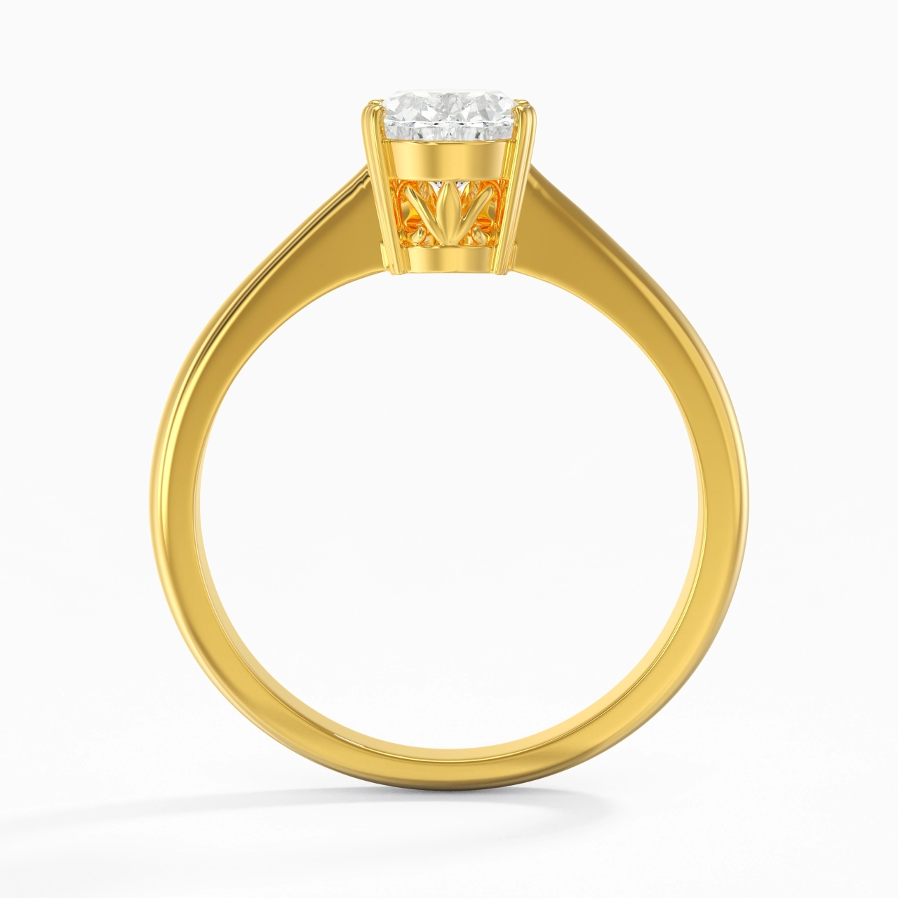 Cutout Scrollwork Solitaire Engagement Ring 1.50ct Moissanite