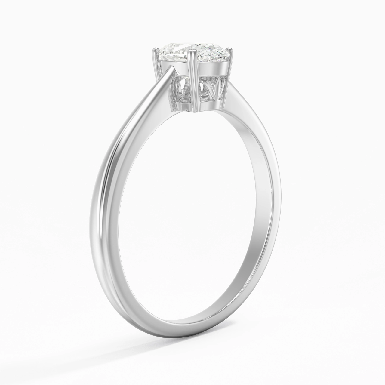 Cutout Scrollwork Solitaire Engagement Ring 1.00ct Moissanite