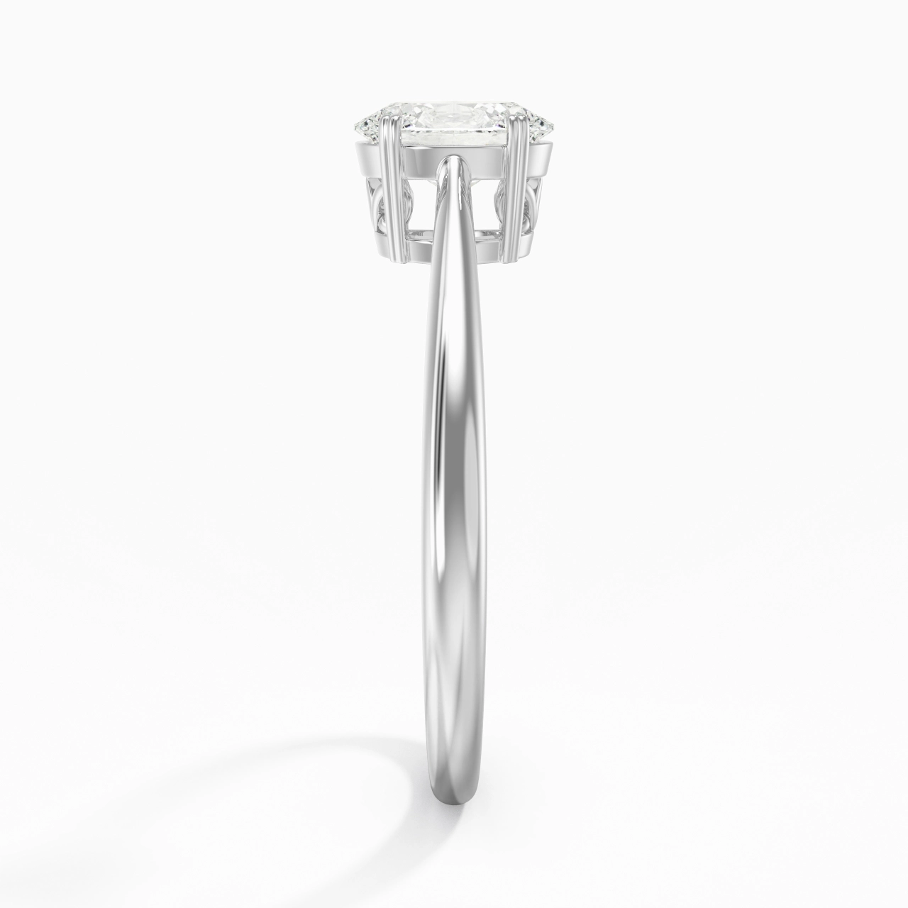 Cutout Scrollwork Solitaire Engagement Ring 1.00ct Moissanite