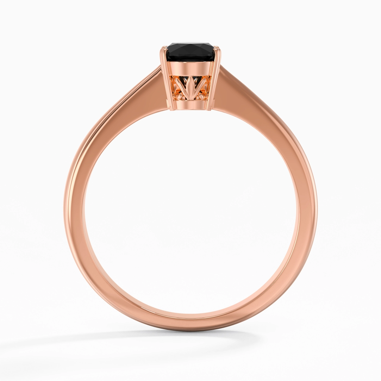 Cutout Scrollwork Solitaire Engagement Ring 1.00ct Moissanite Cubic Zirconia