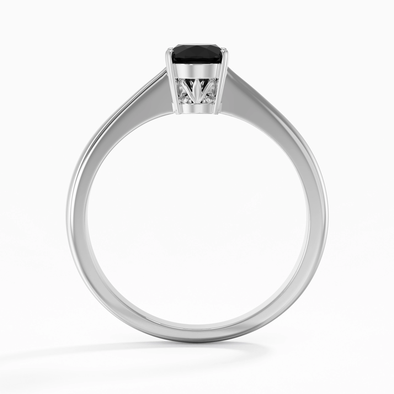 Cutout Scrollwork Solitaire Engagement Ring 1.00ct Moissanite Cubic Zirconia