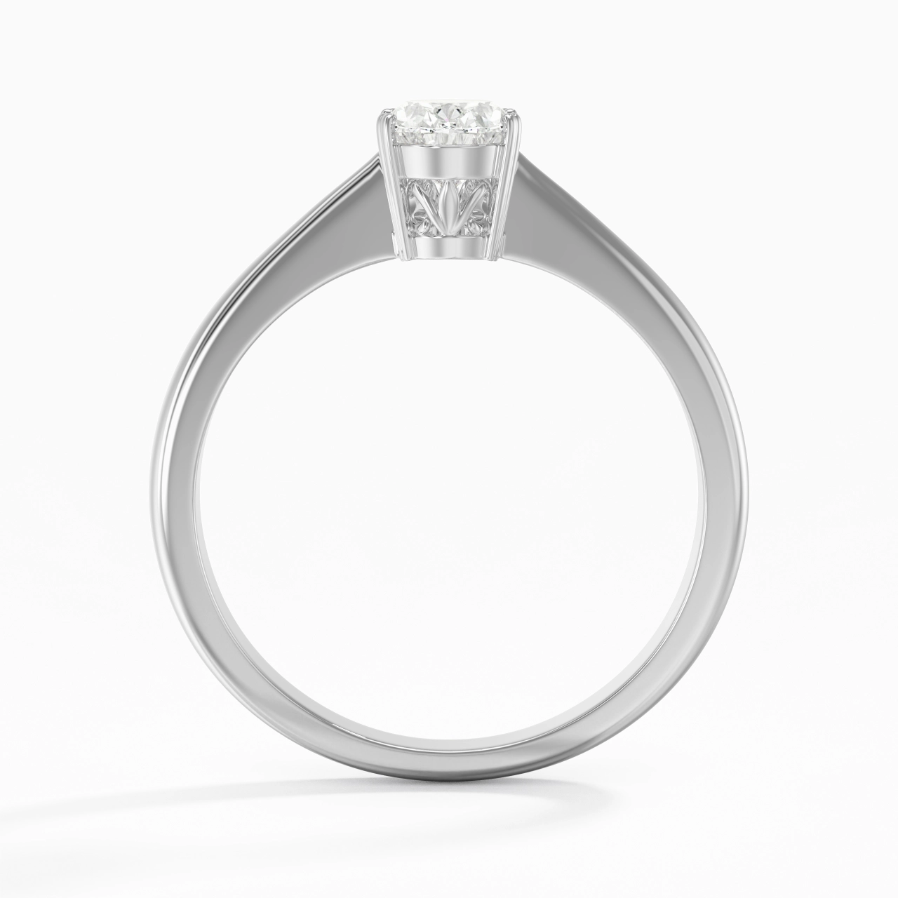 Cutout Scrollwork Solitaire Engagement Ring 1.00ct Moissanite