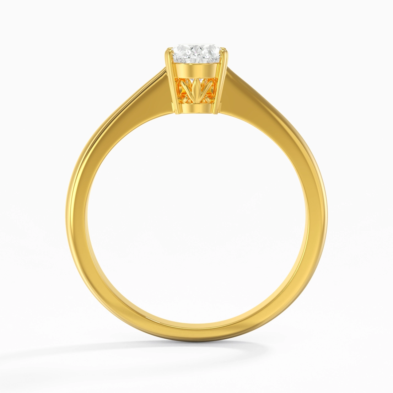 Cutout Scrollwork Solitaire Engagement Ring 1.00ct Moissanite