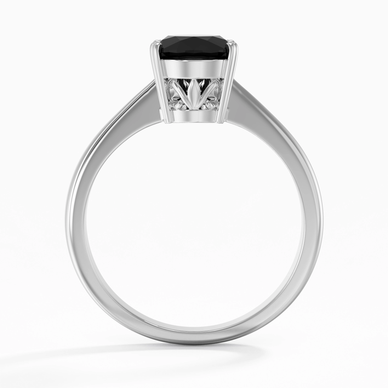 Cutout Scrollwork Solitaire Engagement Ring 2.00ct Moissanite Cubic Zirconia