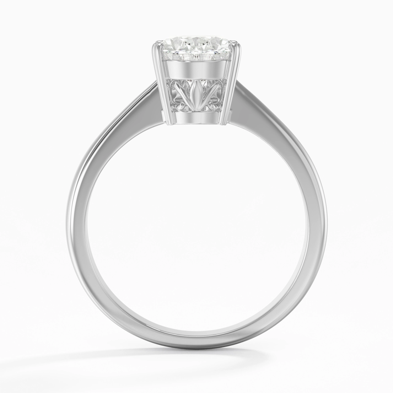 Cutout Scrollwork Solitaire Engagement Ring 2.00ct Moissanite