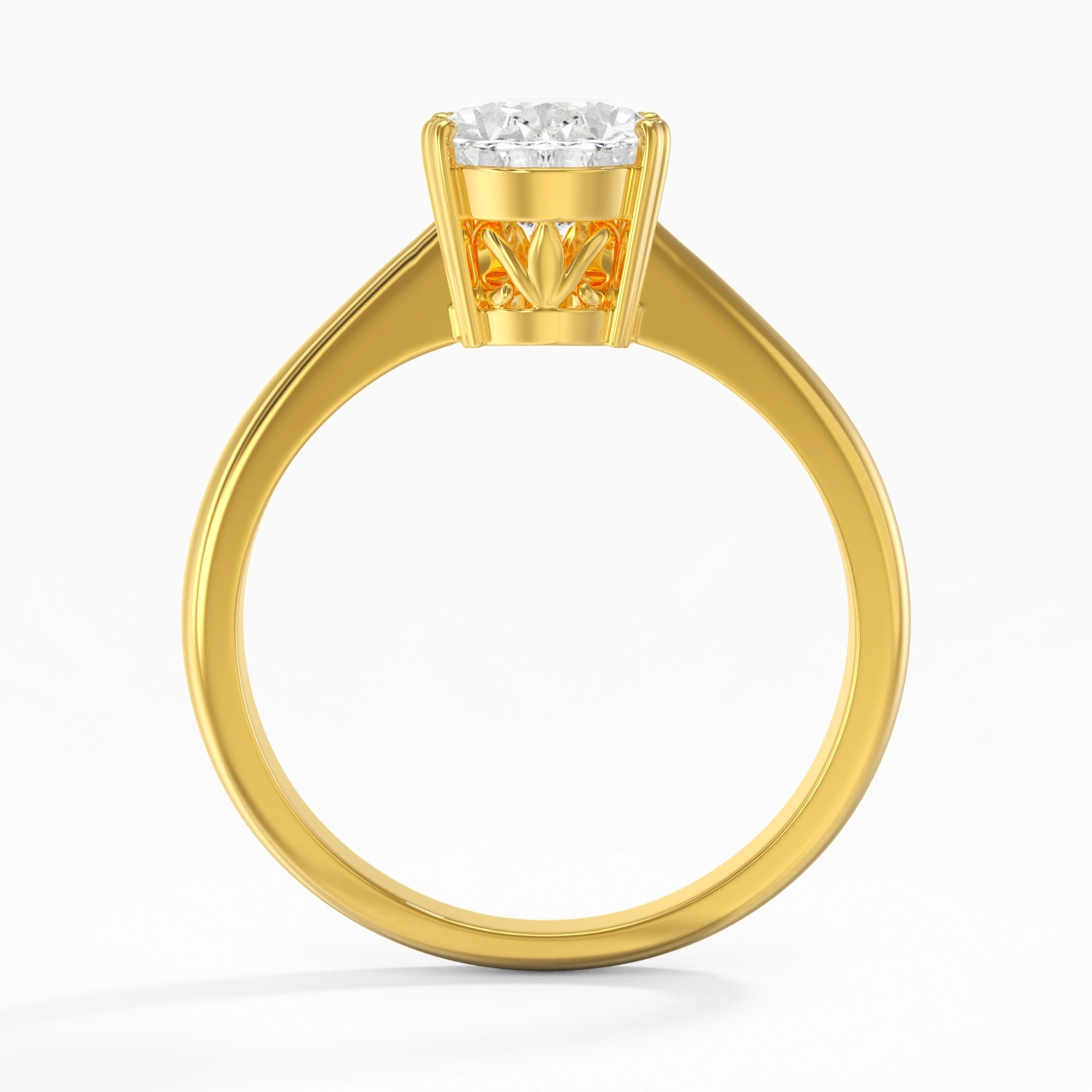 Cutout Scrollwork Solitaire Engagement Ring 2.00ct Moissanite