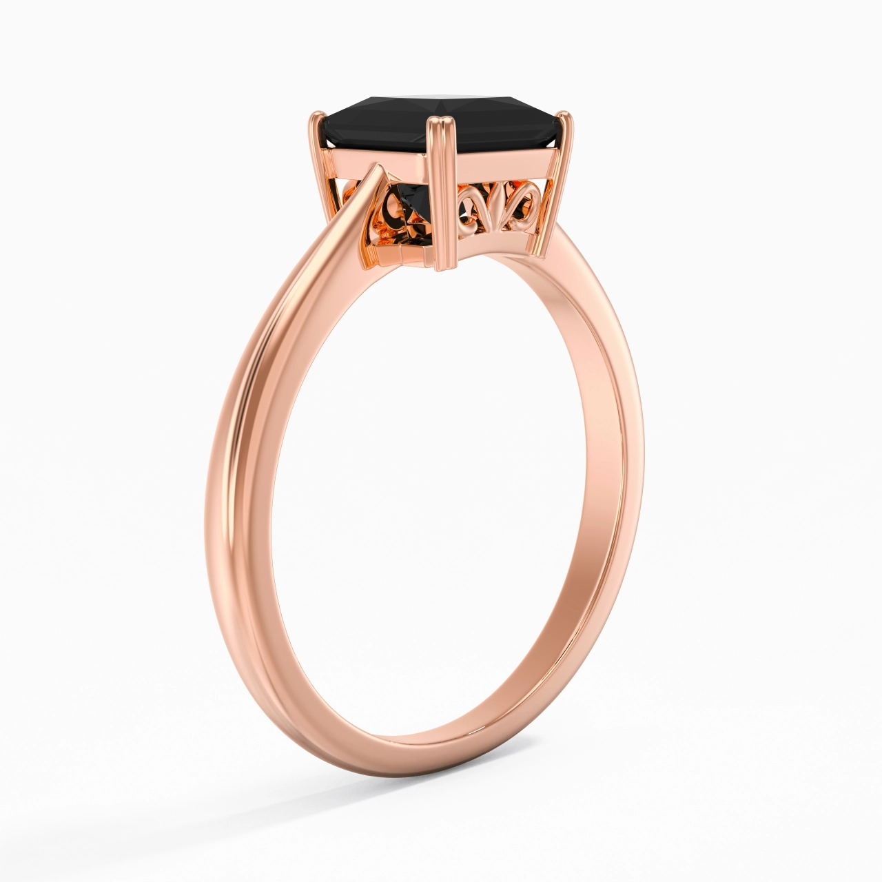 Découper Volutes Solitaire Bague de fiançailles 1.50ct Moissanite Zircon cubique