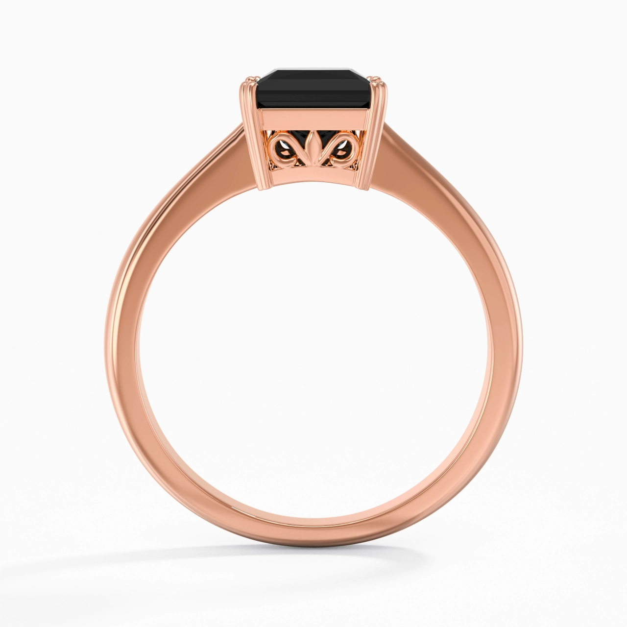 Cutout Scrollwork Solitaire Engagement Ring 1.50ct Moissanite Cubic Zirconia