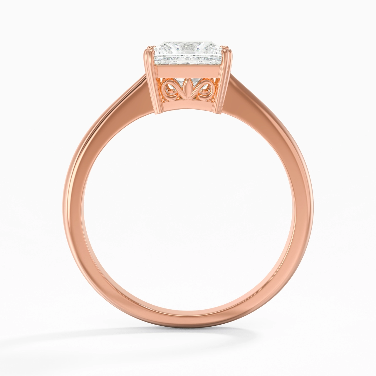 Découper Volutes Solitaire Bague de fiançailles 1.50ct Moissanite