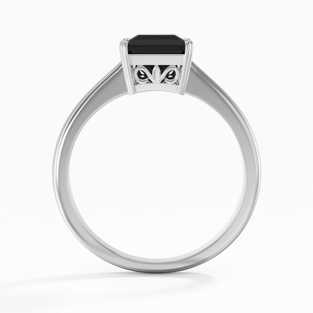 Cutout Scrollwork Solitaire Engagement Ring 1.50ct Moissanite Cubic Zirconia