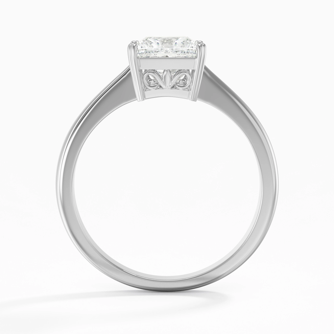 Cutout Scrollwork Solitaire Engagement Ring 1.50ct Moissanite