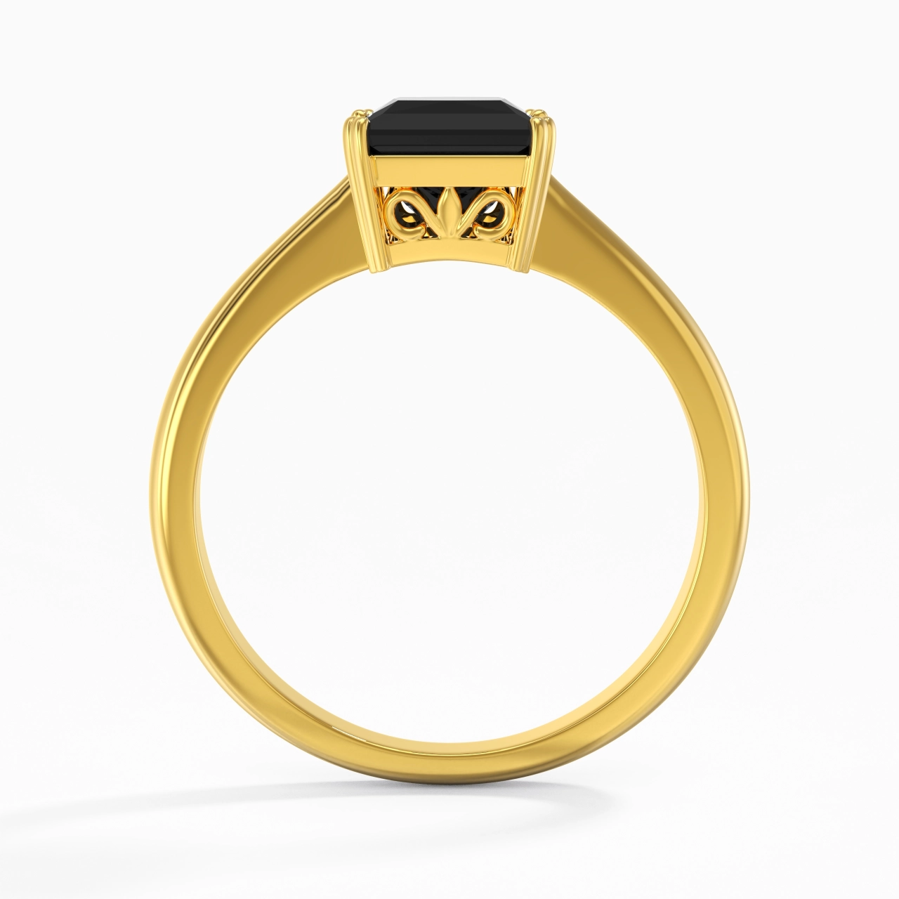 Cutout Scrollwork Solitaire Engagement Ring 1.50ct Moissanite Cubic Zirconia