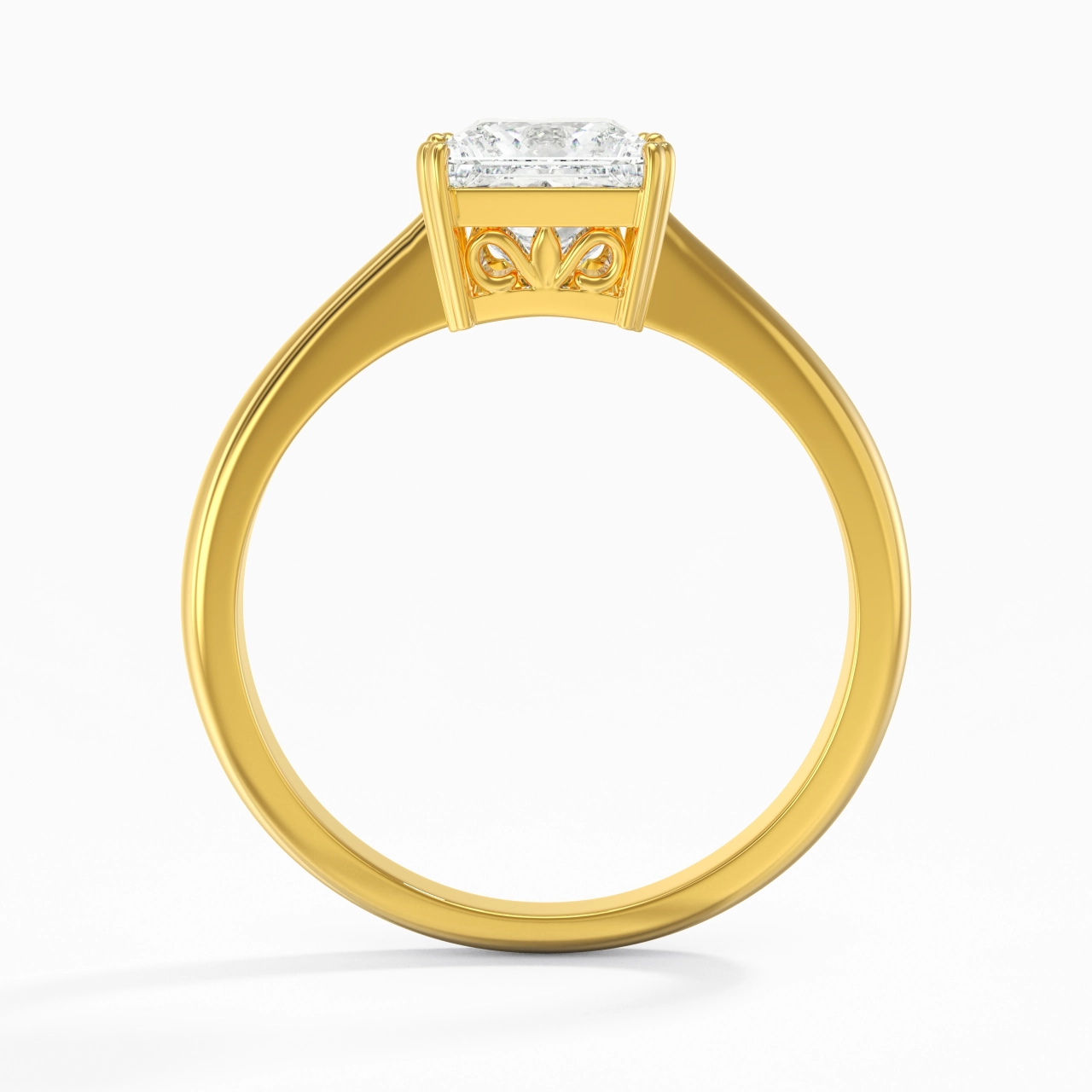 Cutout Scrollwork Solitaire Engagement Ring 1.50ct Moissanite