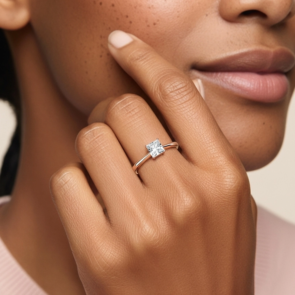 Découper Volutes Solitaire Bague de fiançailles 2.00ct Moissanite