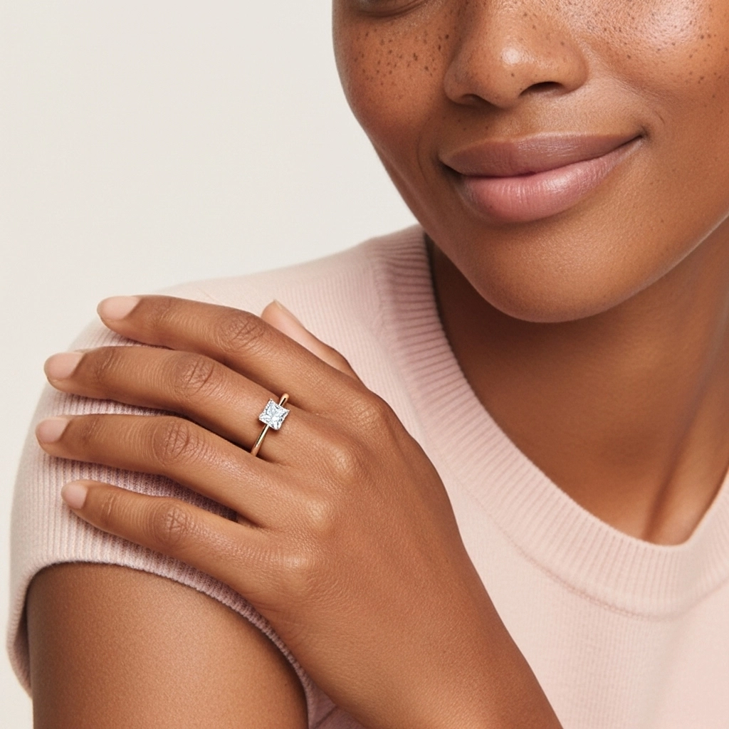 Découper Volutes Solitaire Bague de fiançailles 2.00ct Moissanite
