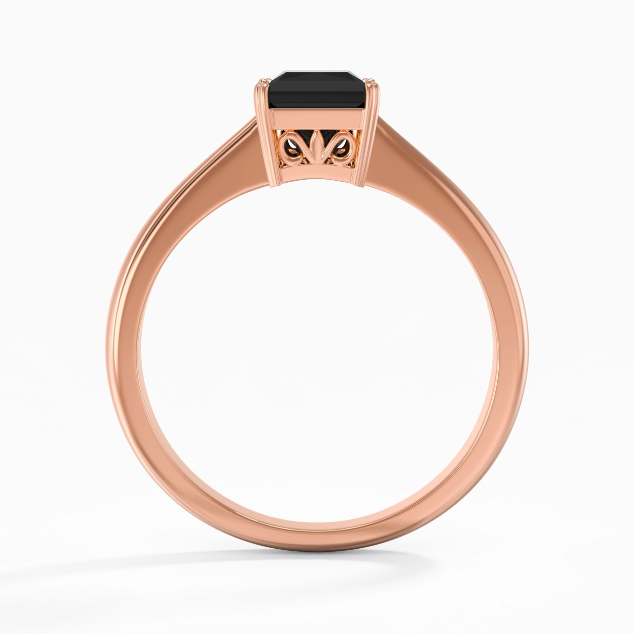 Cutout Scrollwork Solitaire Engagement Ring 1.00ct Moissanite Cubic Zirconia