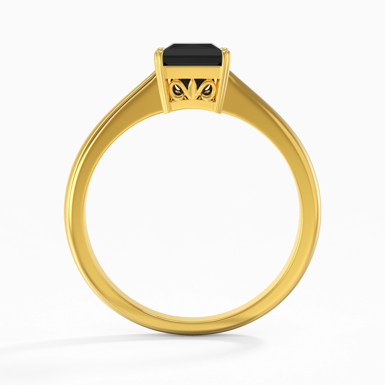 Cutout Scrollwork Solitaire Engagement Ring 1.00ct Moissanite Cubic Zirconia