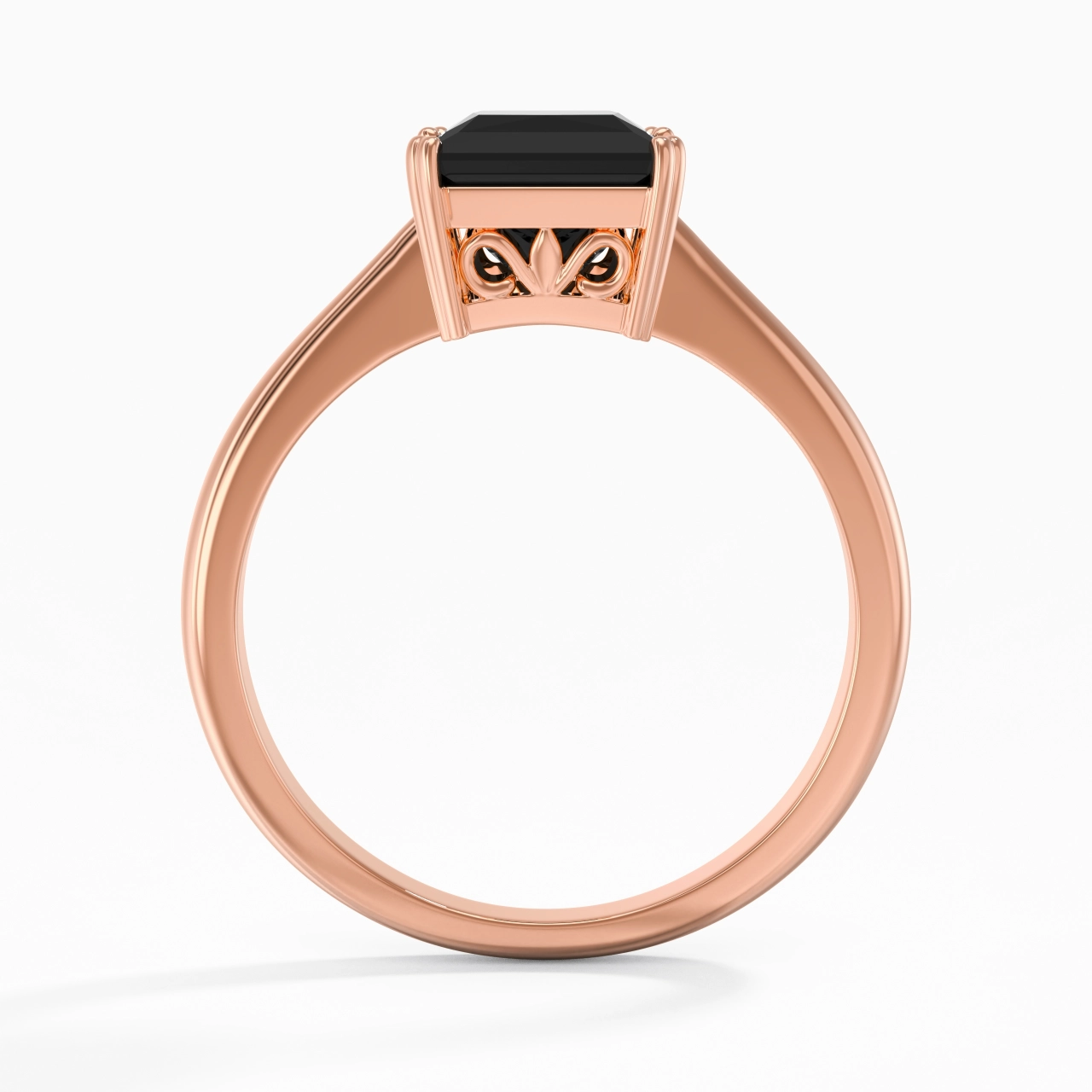 Cutout Scrollwork Solitaire Engagement Ring 2.00ct Moissanite Cubic Zirconia