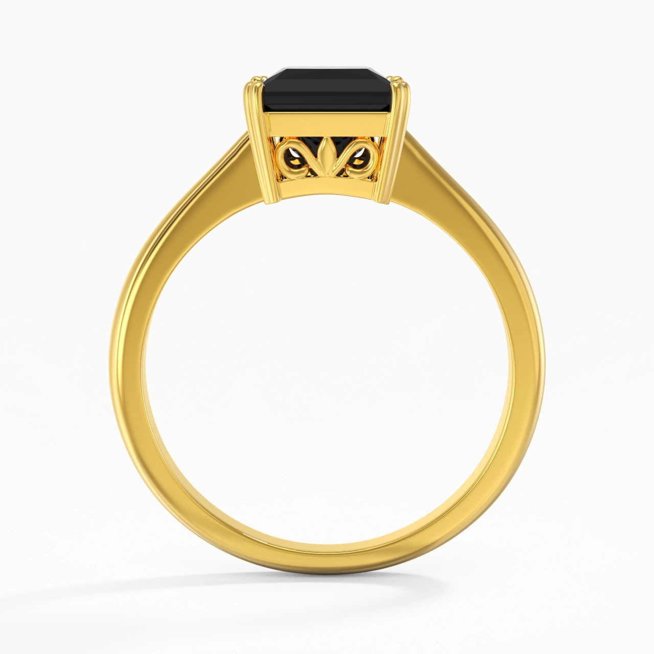 Cutout Scrollwork Solitaire Engagement Ring 2.00ct Moissanite Cubic Zirconia