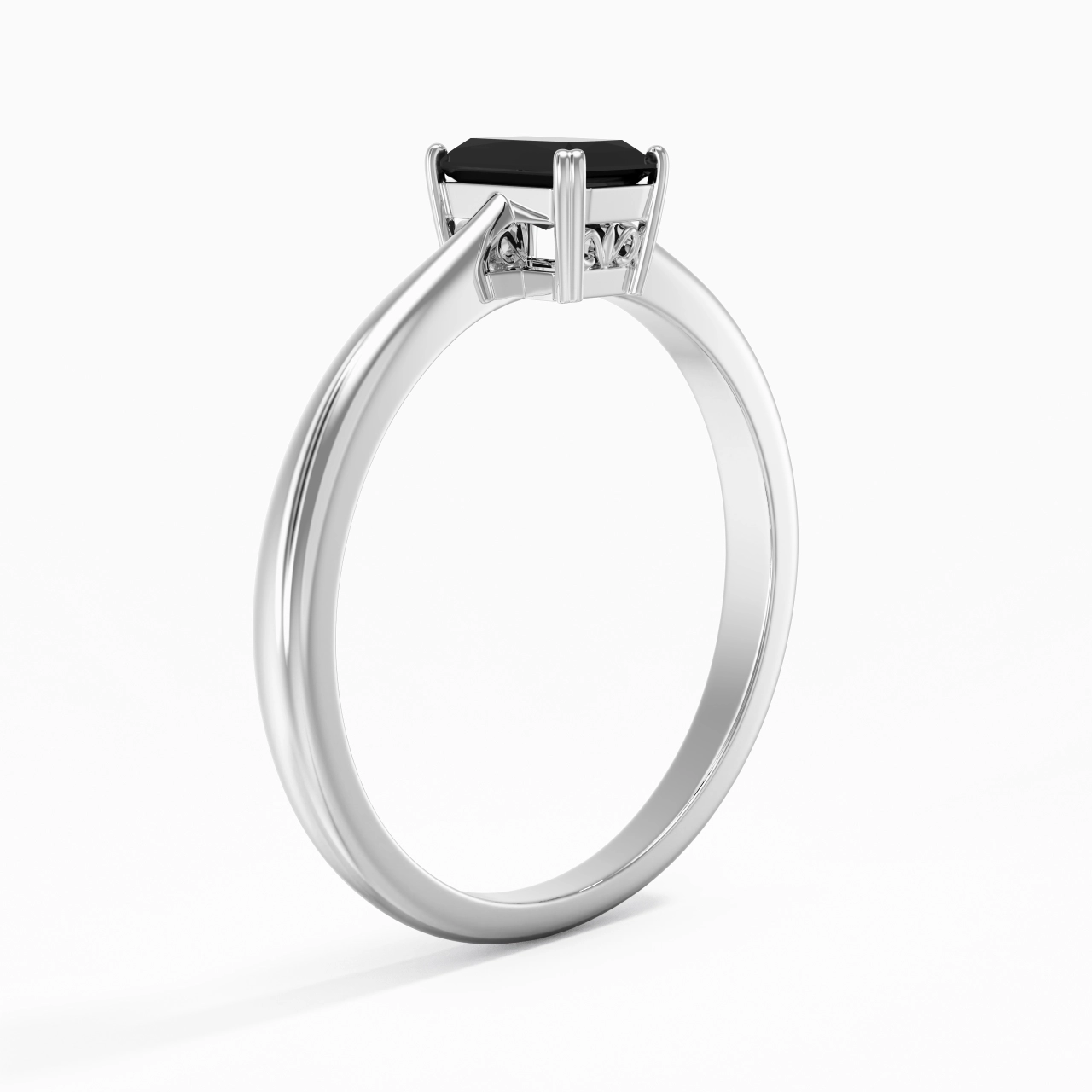 Cutout Scrollwork Solitaire Engagement Ring 0.80ct Moissanite Cubic Zirconia