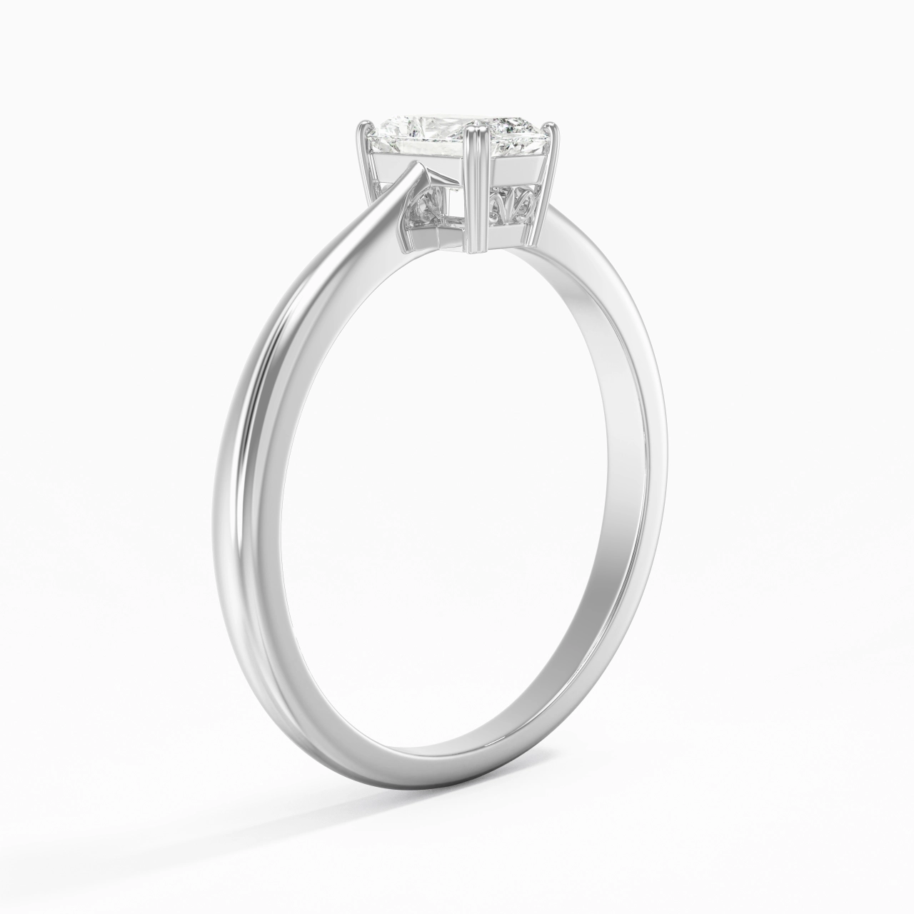 Cutout Scrollwork Solitaire Engagement Ring 0.80ct Moissanite