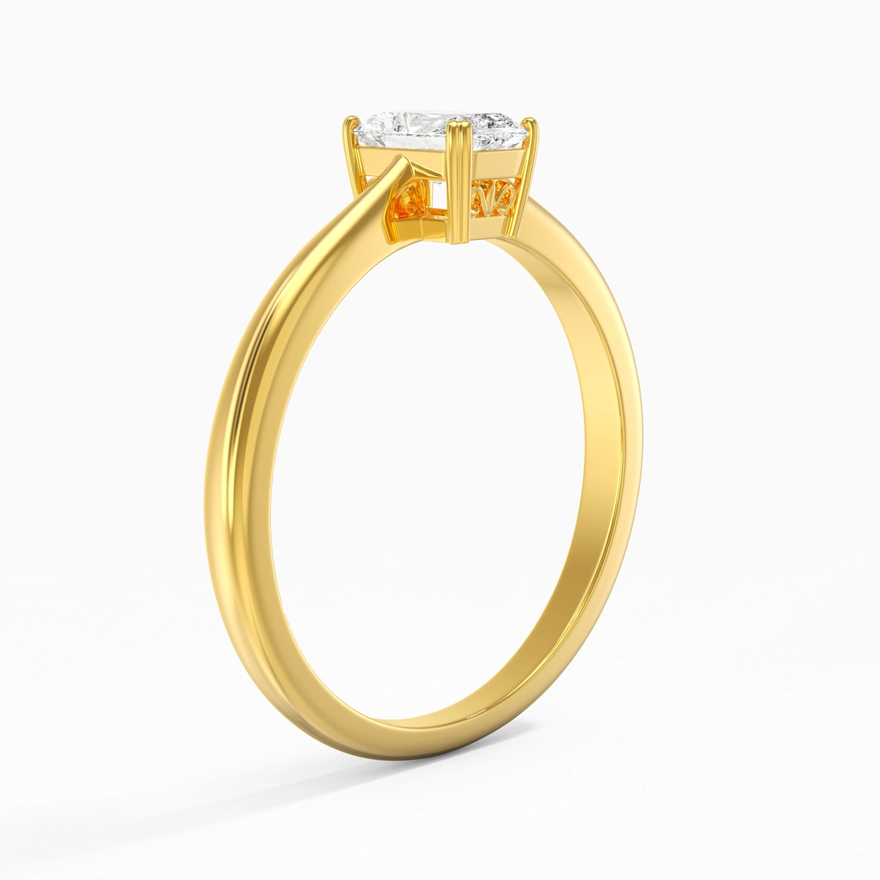 Cutout Scrollwork Solitaire Engagement Ring 0.80ct Moissanite