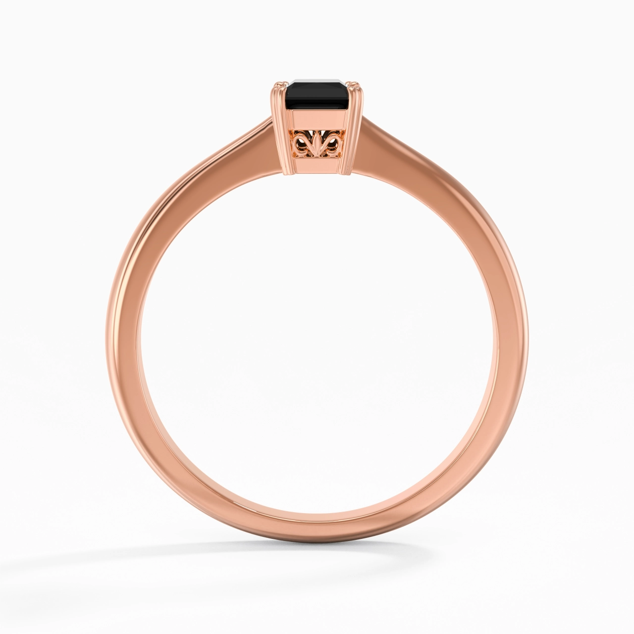 Cutout Scrollwork Solitaire Engagement Ring 0.80ct Moissanite Cubic Zirconia