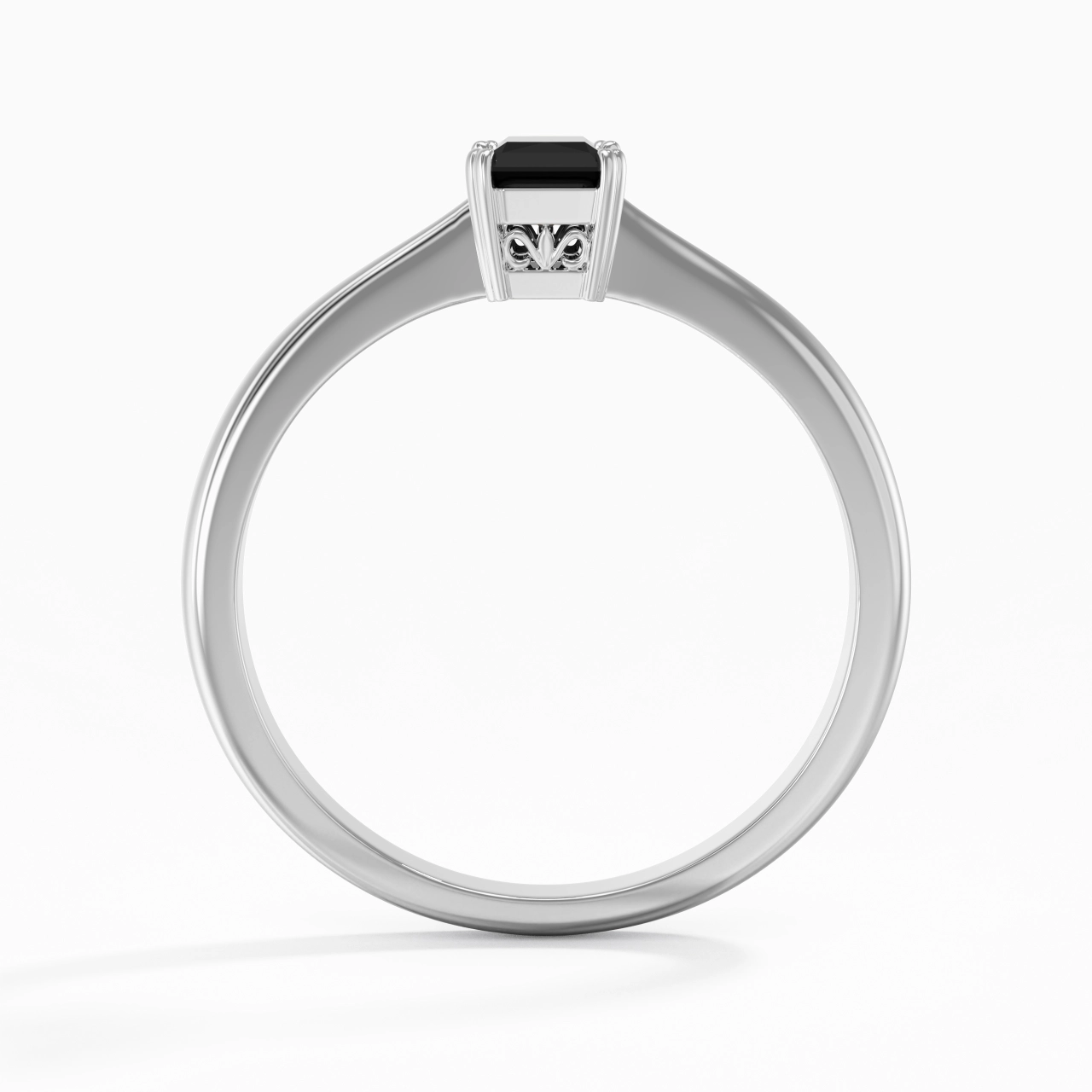 Cutout Scrollwork Solitaire Engagement Ring 0.80ct Moissanite Cubic Zirconia