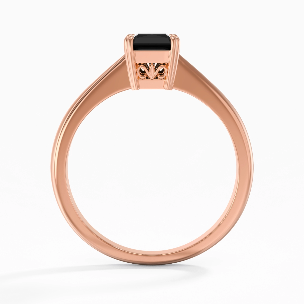 Cutout Scrollwork Solitaire Engagement Ring 1.00ct Moissanite Cubic Zirconia