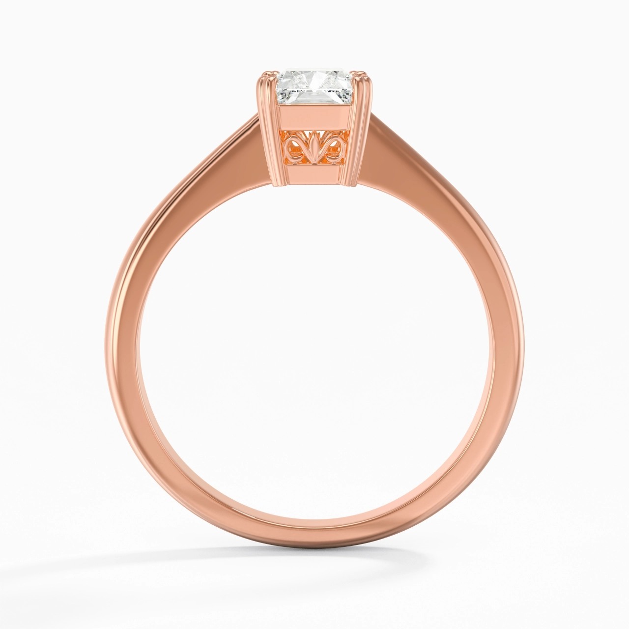 Cutout Scrollwork Solitaire Engagement Ring 1.00ct Moissanite