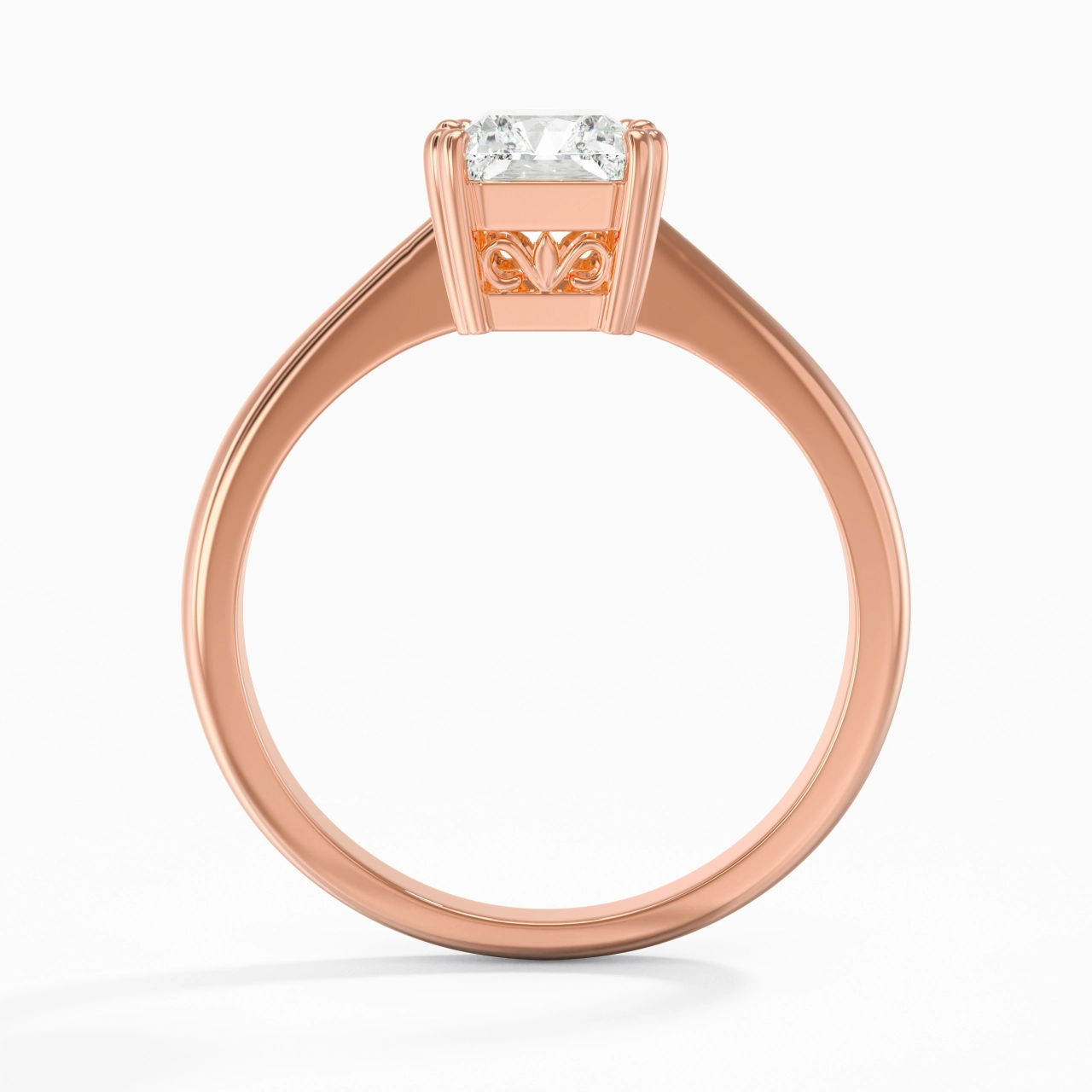Cutout Scrollwork Solitaire Engagement Ring 2.00ct Moissanite