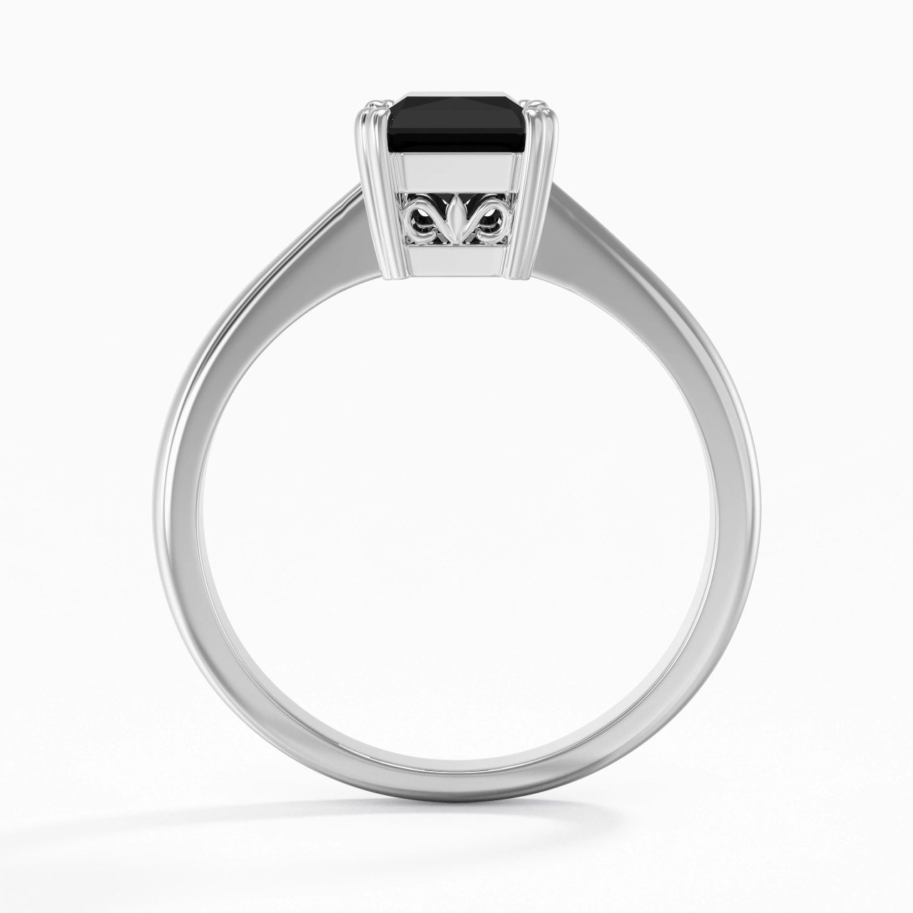 Cutout Scrollwork Solitaire Engagement Ring 2.00ct Moissanite Cubic Zirconia