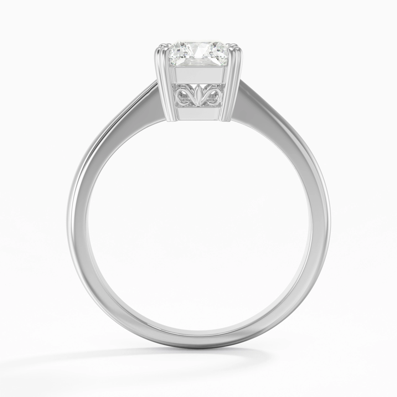 Cutout Scrollwork Solitaire Engagement Ring 2.00ct Moissanite