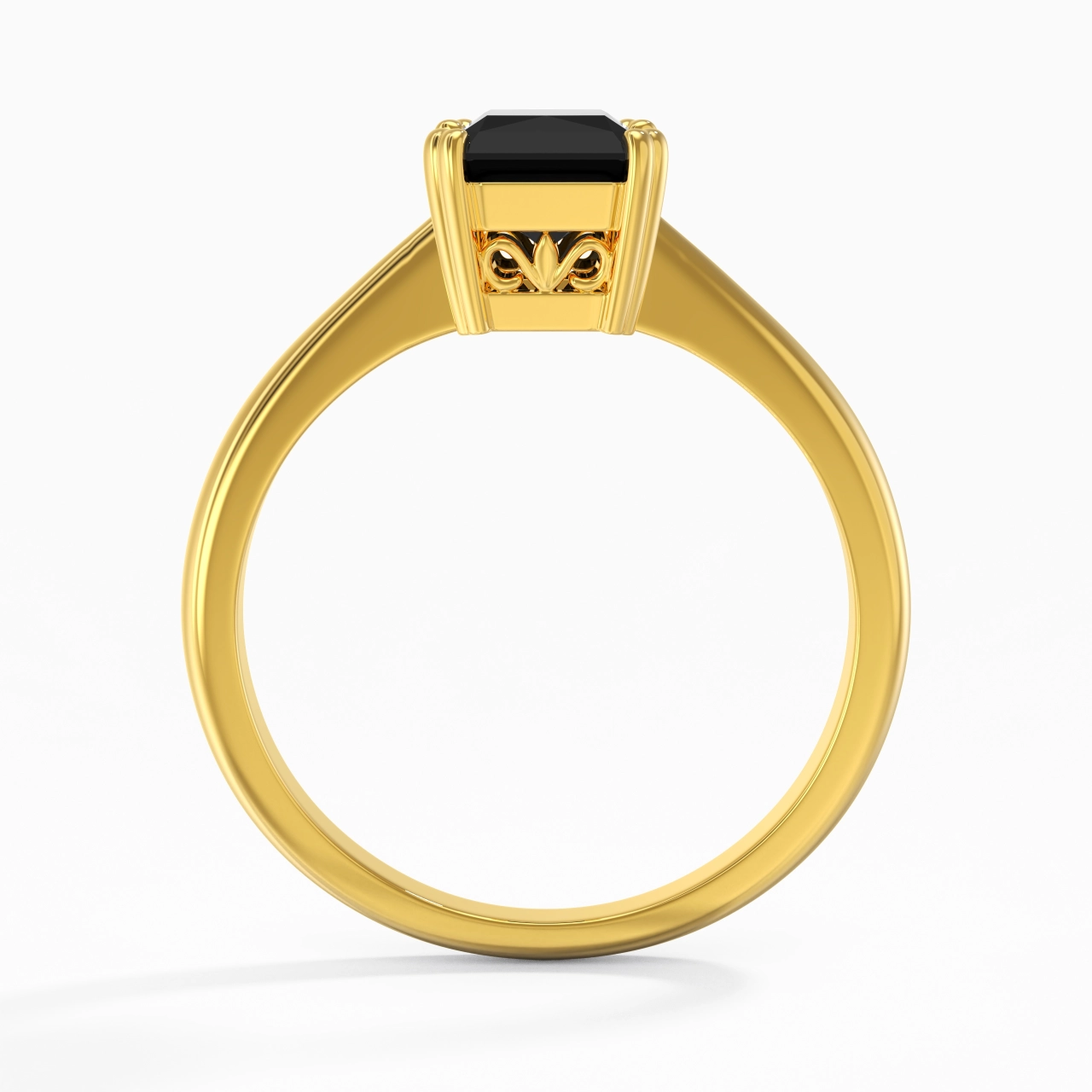 Cutout Scrollwork Solitaire Engagement Ring 2.00ct Moissanite Cubic Zirconia