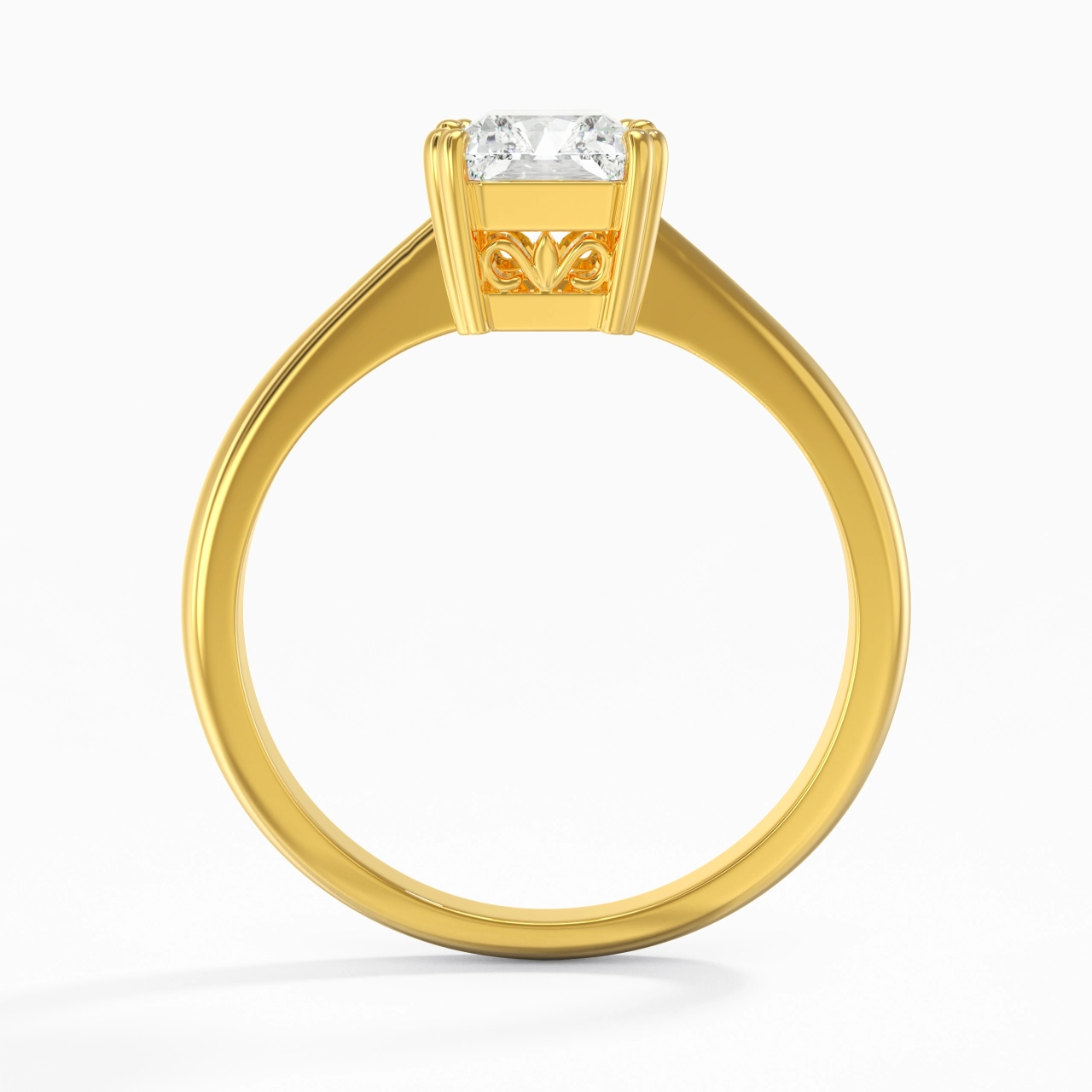 Cutout Scrollwork Solitaire Engagement Ring 2.00ct Moissanite