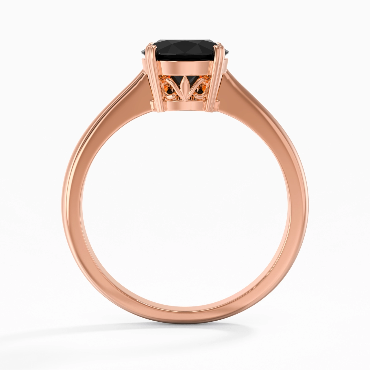 Cutout Scrollwork Solitaire Engagement Ring 1.50ct Moissanite Cubic Zirconia