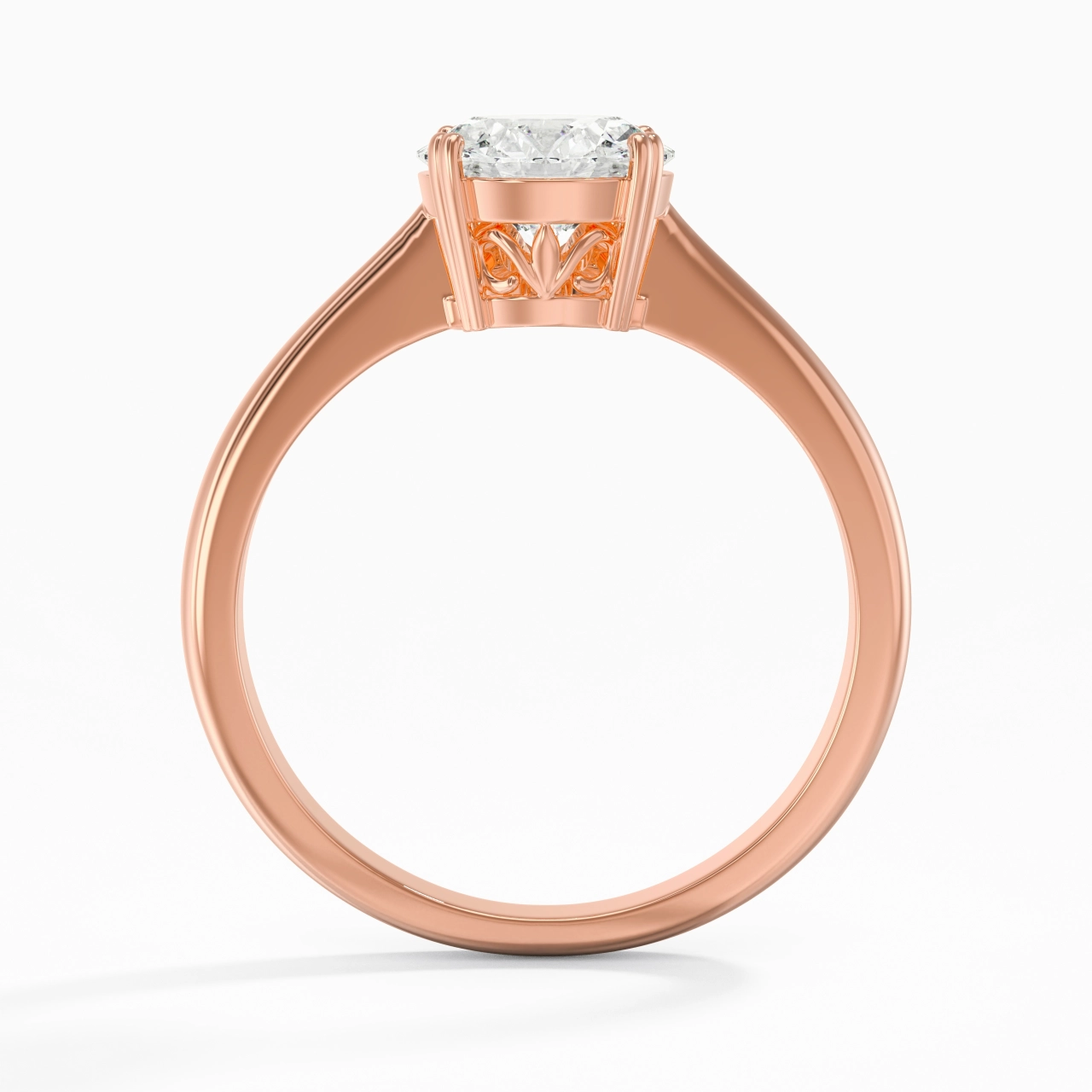 Cutout Scrollwork Solitaire Engagement Ring 1.50ct Moissanite