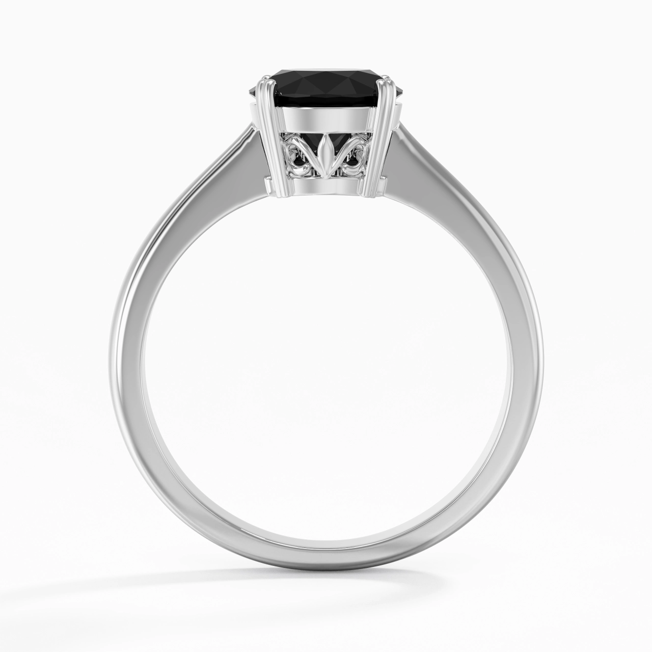 Cutout Scrollwork Solitaire Engagement Ring 1.50ct Moissanite Cubic Zirconia