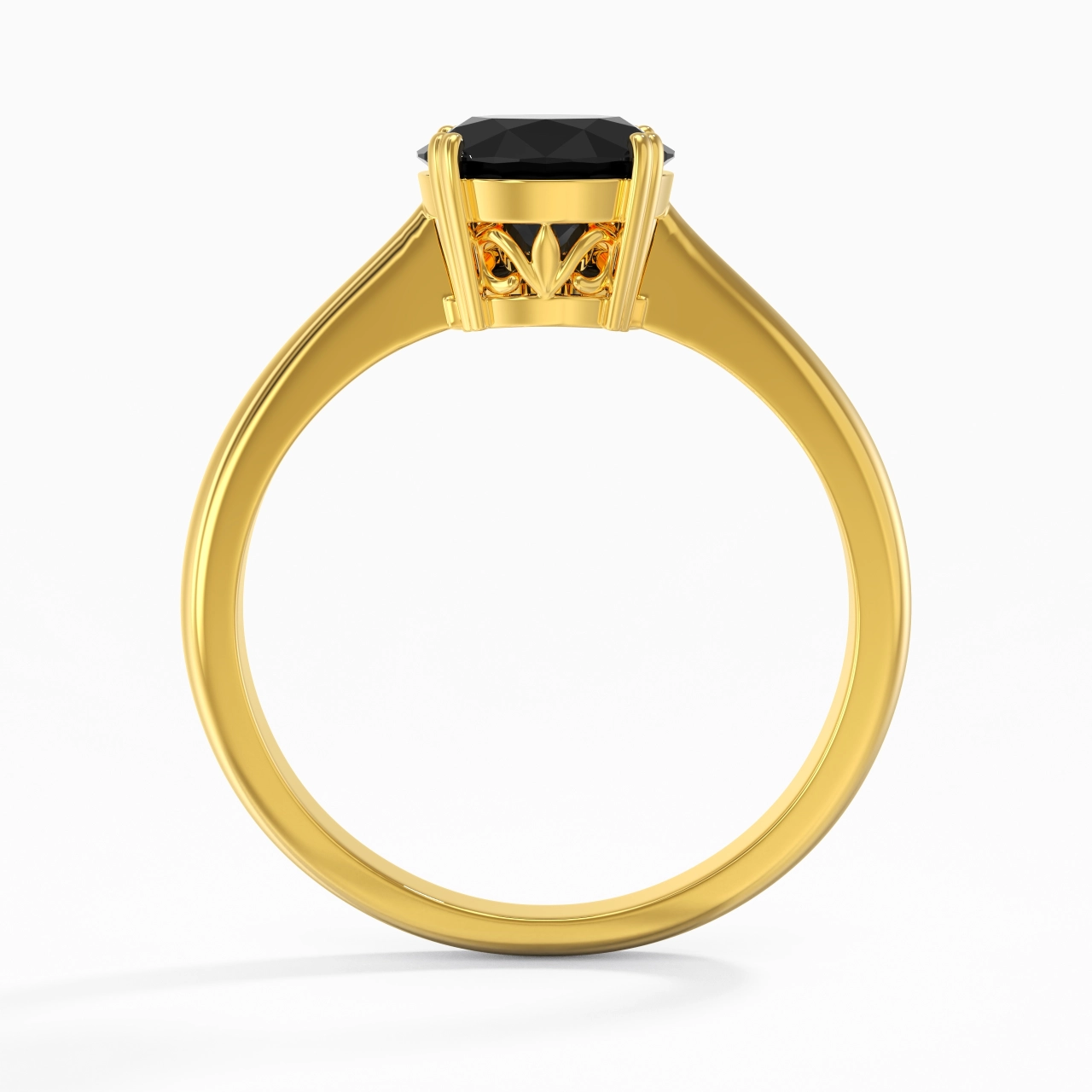 Cutout Scrollwork Solitaire Engagement Ring 1.50ct Moissanite Cubic Zirconia